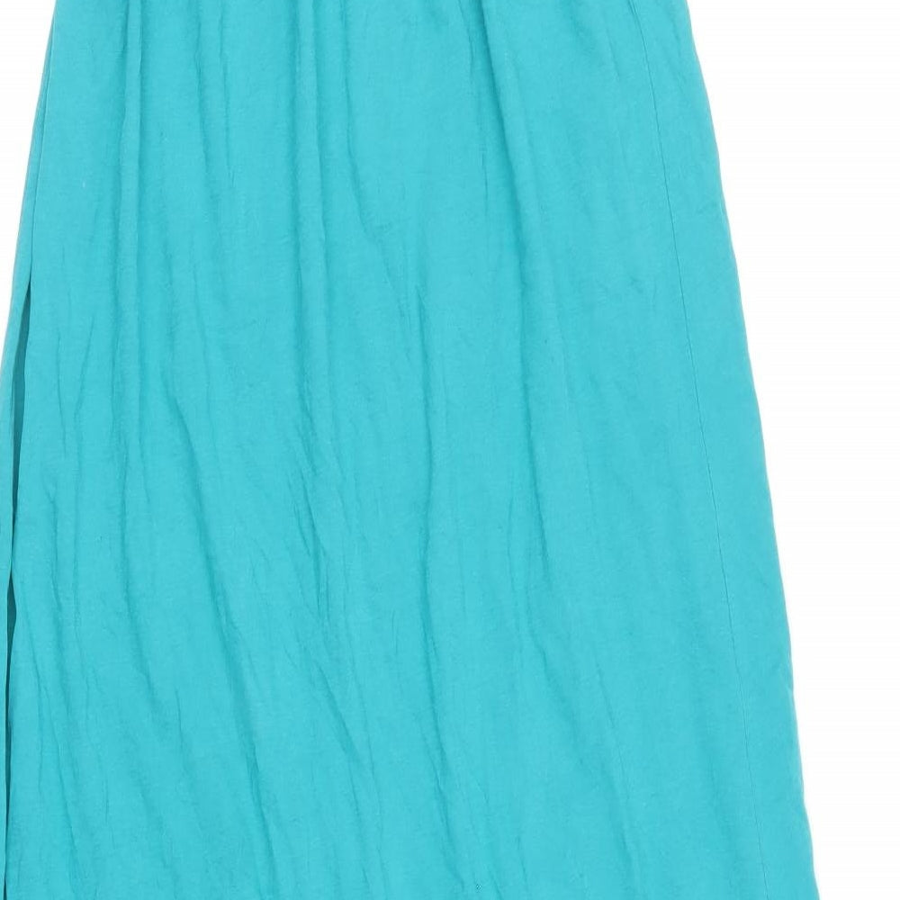 Peacocks Womens Blue 100% Cotton Tank Dress Size 8 Off the Shoulder Pullover