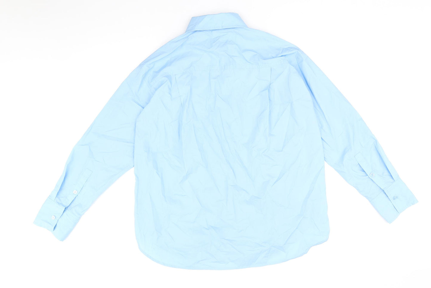 Zara Womens Blue Polyester Basic Button-Up Size XS Collared