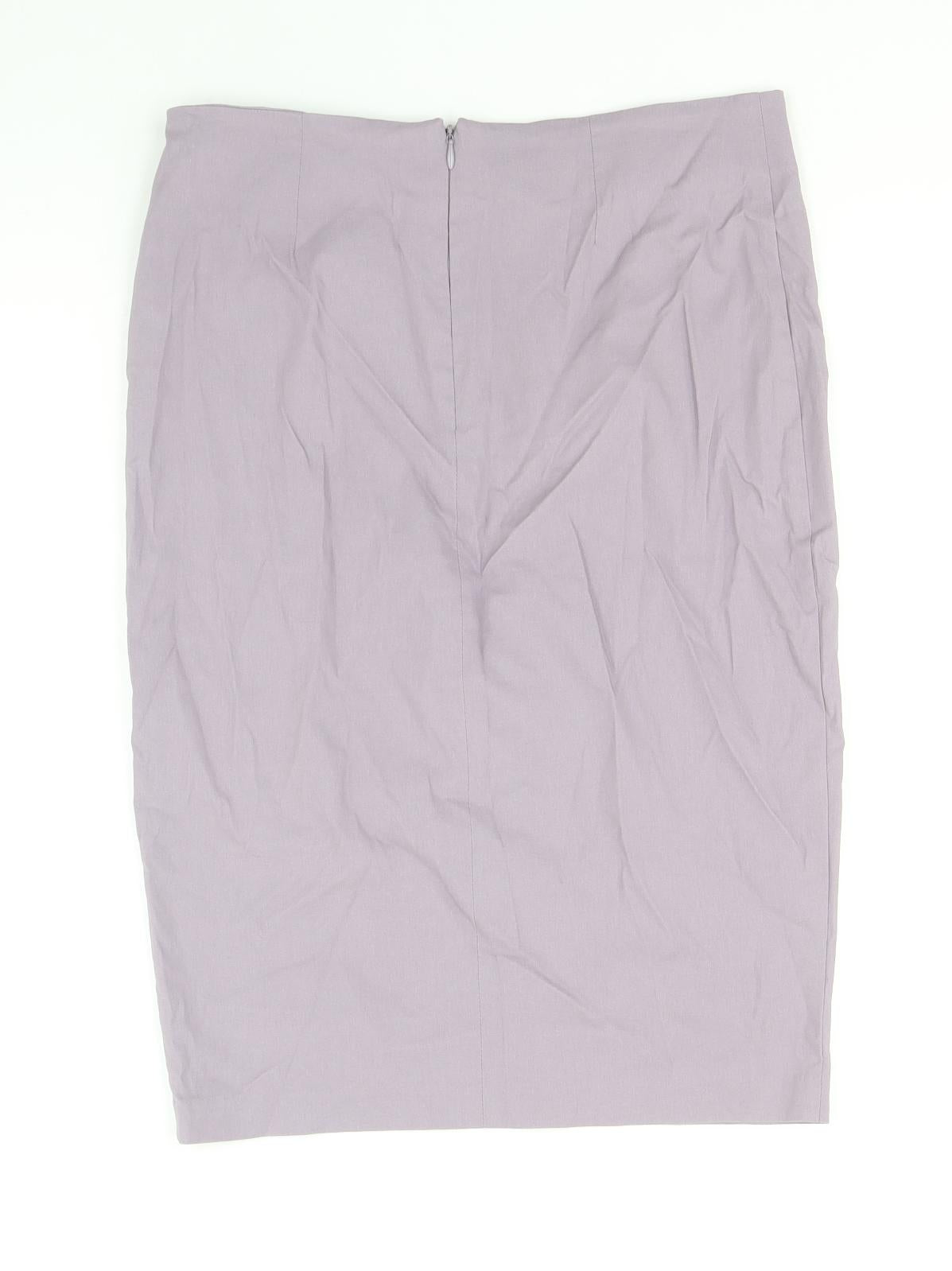 ASOS Womens Purple Viscose Straight & Pencil Skirt Size 12 Zip