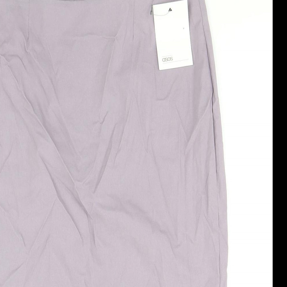 ASOS Womens Purple Viscose Straight & Pencil Skirt Size 12 Zip