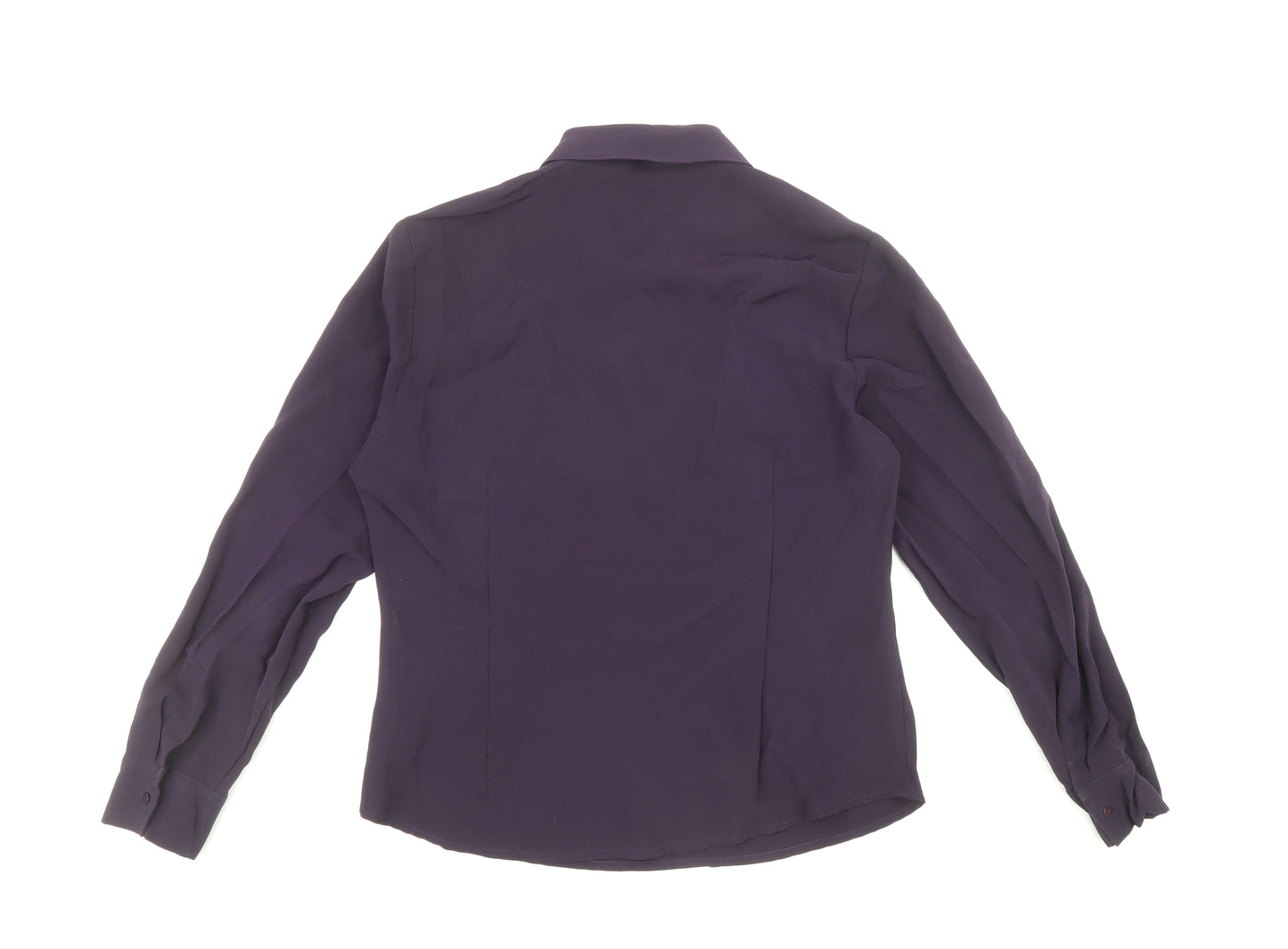 NEXT Womens Purple Polyester Basic Blouse Size 12 Collared
