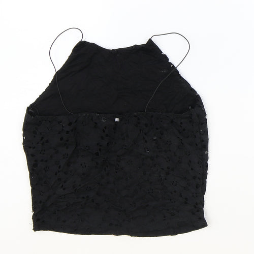 Primark Womens Black Polyester Cropped Blouse Size 10 Square Neck