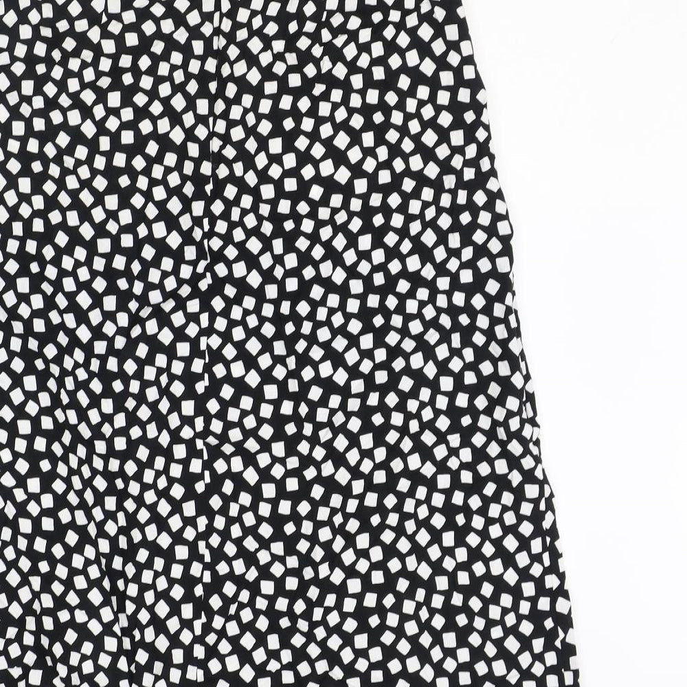 Primark Womens Black Geometric Viscose Straight & Pencil Skirt Size 12 Zip