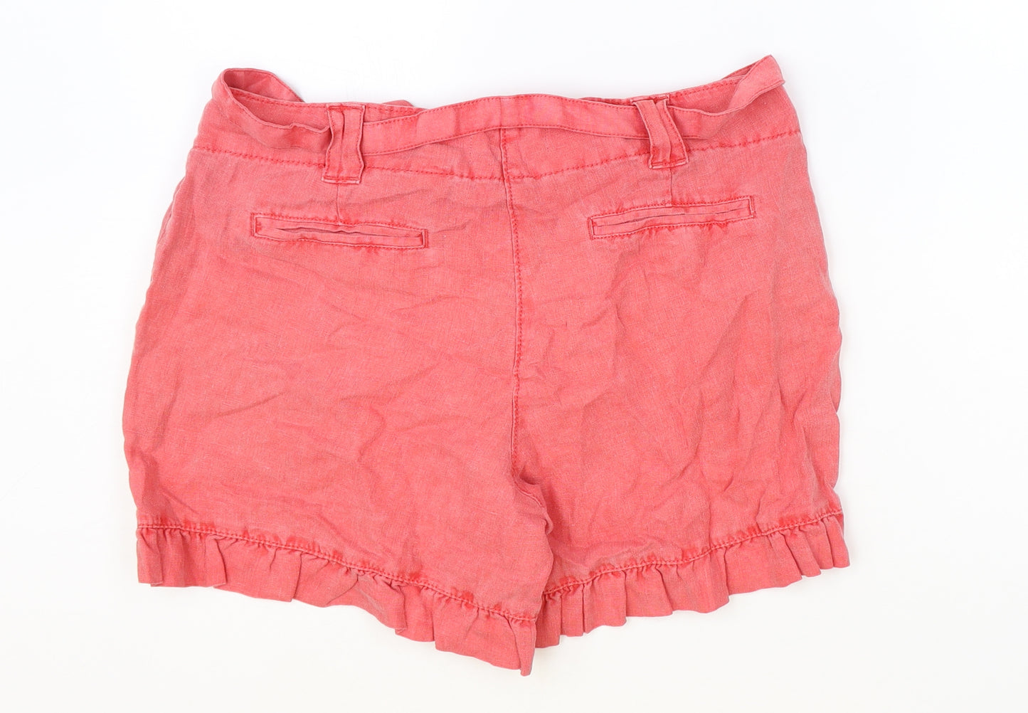 NEXT Womens Pink Linen Chino Shorts Size 10 Regular Zip