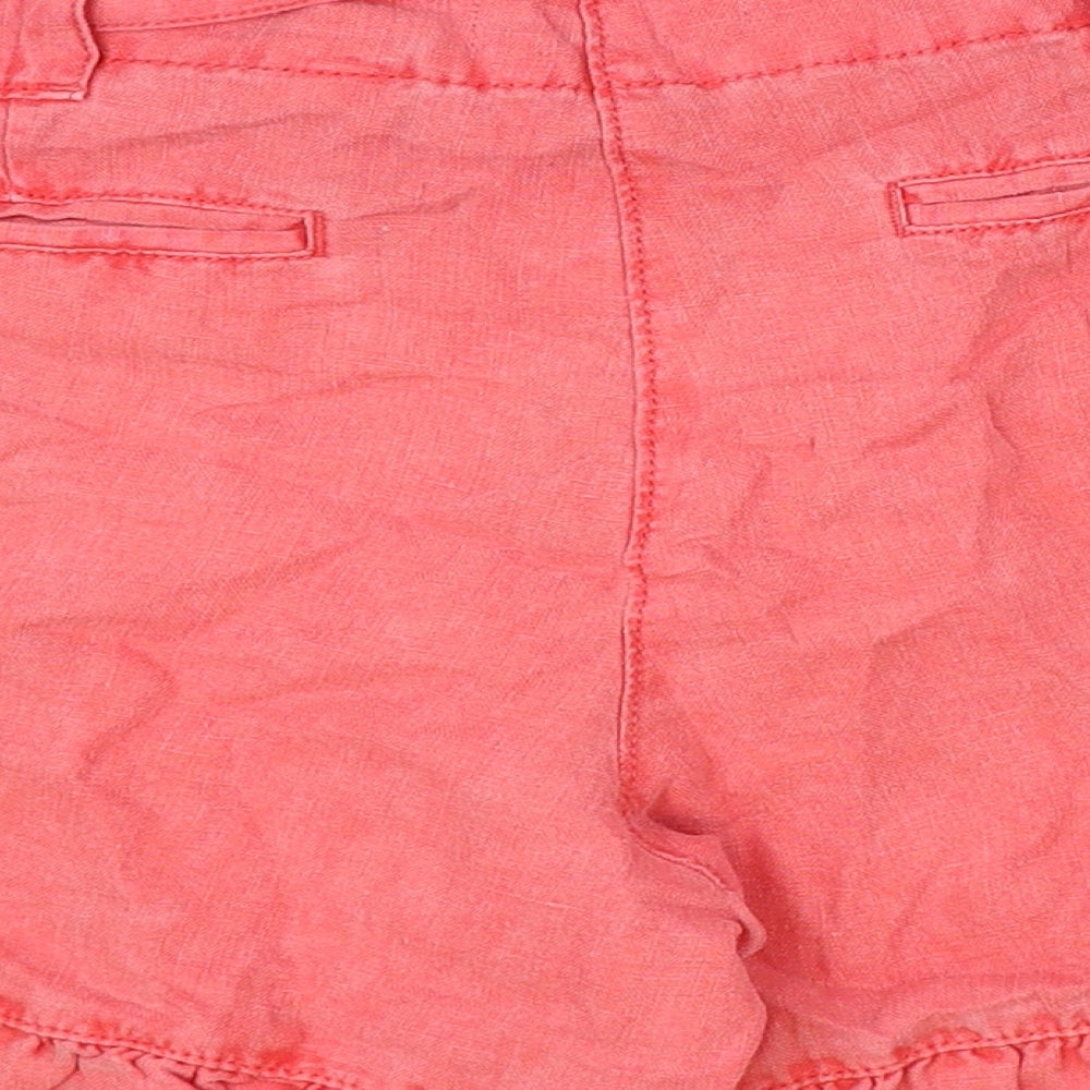 NEXT Womens Pink Linen Chino Shorts Size 10 Regular Zip