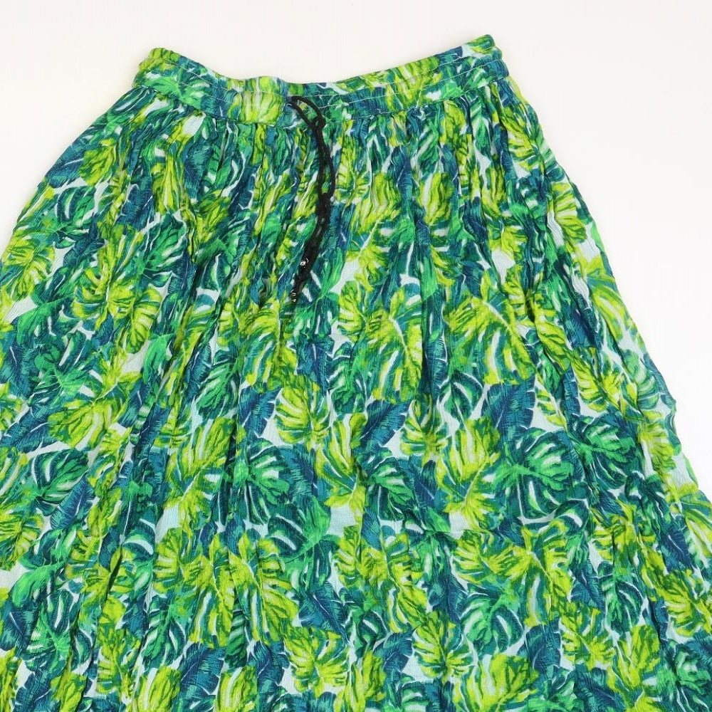 QED London Womens Multicoloured Floral Viscose Peasant Skirt Size S Tie