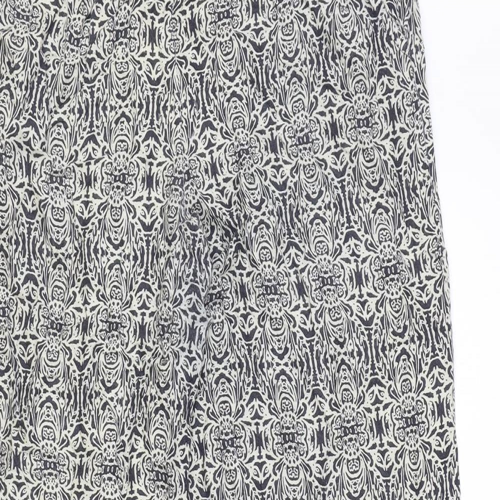 Atmosphere Womens Blue Geometric Polyester Trousers Size 12 Regular