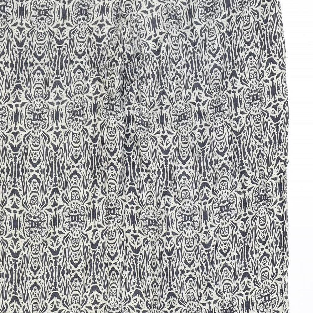 Atmosphere Womens Blue Geometric Polyester Trousers Size 12 Regular