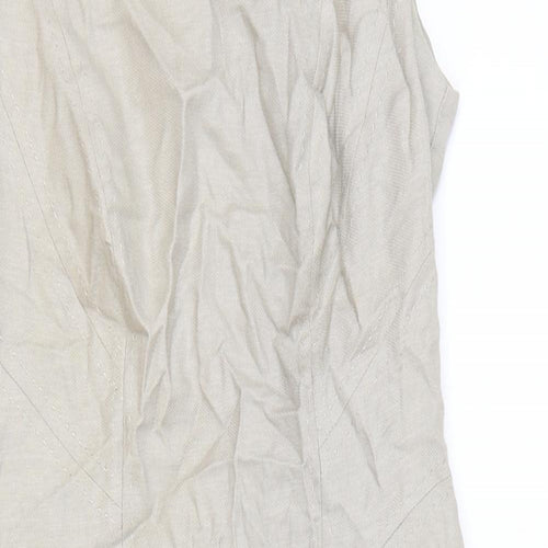 Marks and Spencer Womens Brown Polyester A-Line Size 8 Square Neck Zip