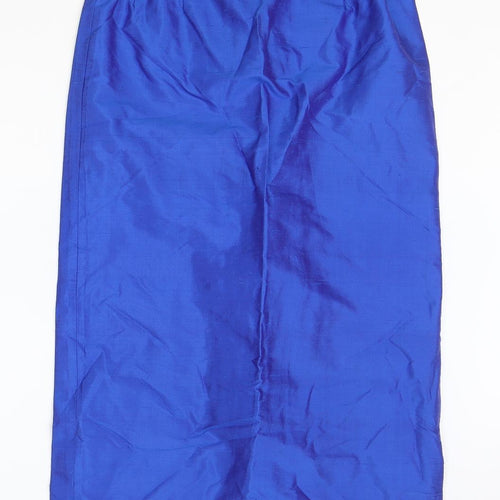 Monsoon Womens Blue Polyester Straight & Pencil Skirt Size 28 in Zip