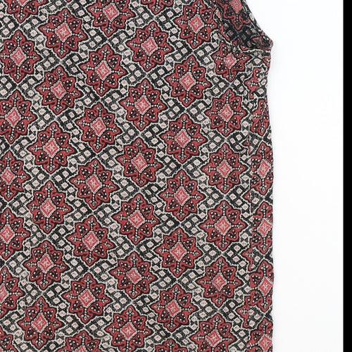 New Look Womens Multicoloured Geometric Cotton Basic Tank Size 10 Round Neck
