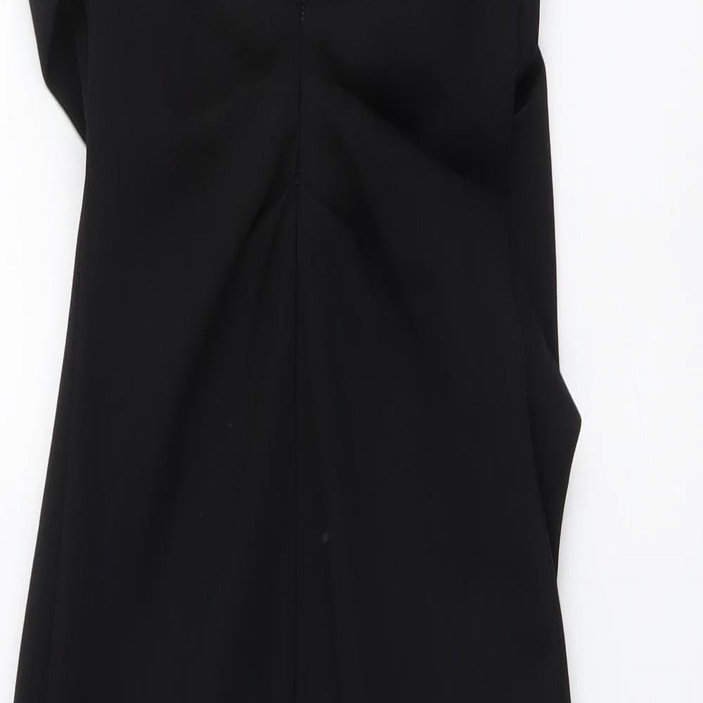 Zara Womens Black Polyester Tank Dress Size S Halter Zip
