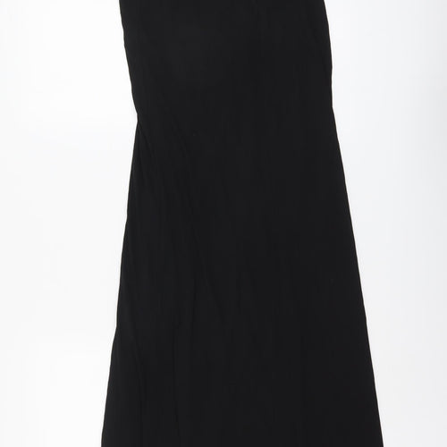 James Lakeland Womens Black Striped Polyester A-Line Size S Scoop Neck Pullover