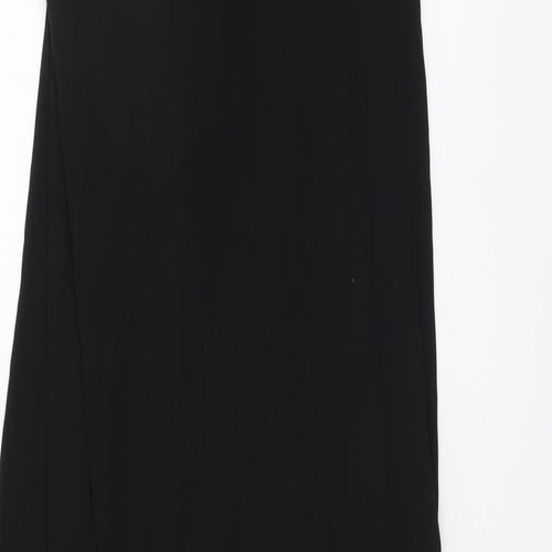 James Lakeland Womens Black Striped Polyester A-Line Size S Scoop Neck Pullover