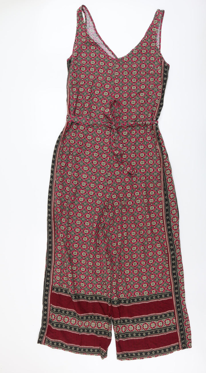 NEXT Womens Purple Geometric Viscose Jumpsuit One-Piece Size 3XS Pullover