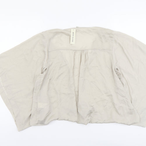 River Island Womens Beige Polyester Wrap T-Shirt Size 8 V-Neck