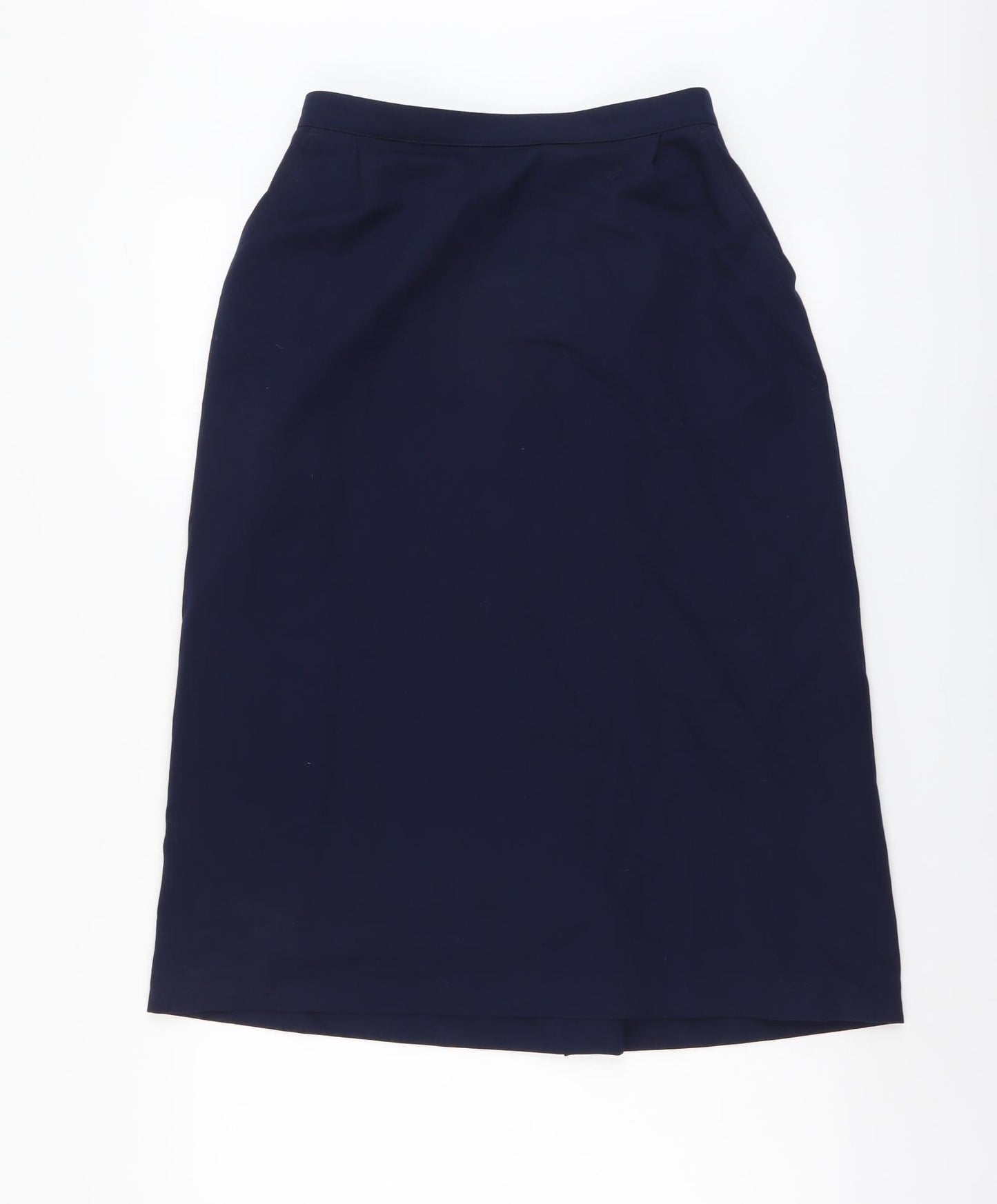 Austin Reed Womens Blue Polyester Straight & Pencil Skirt Size 14 Zip