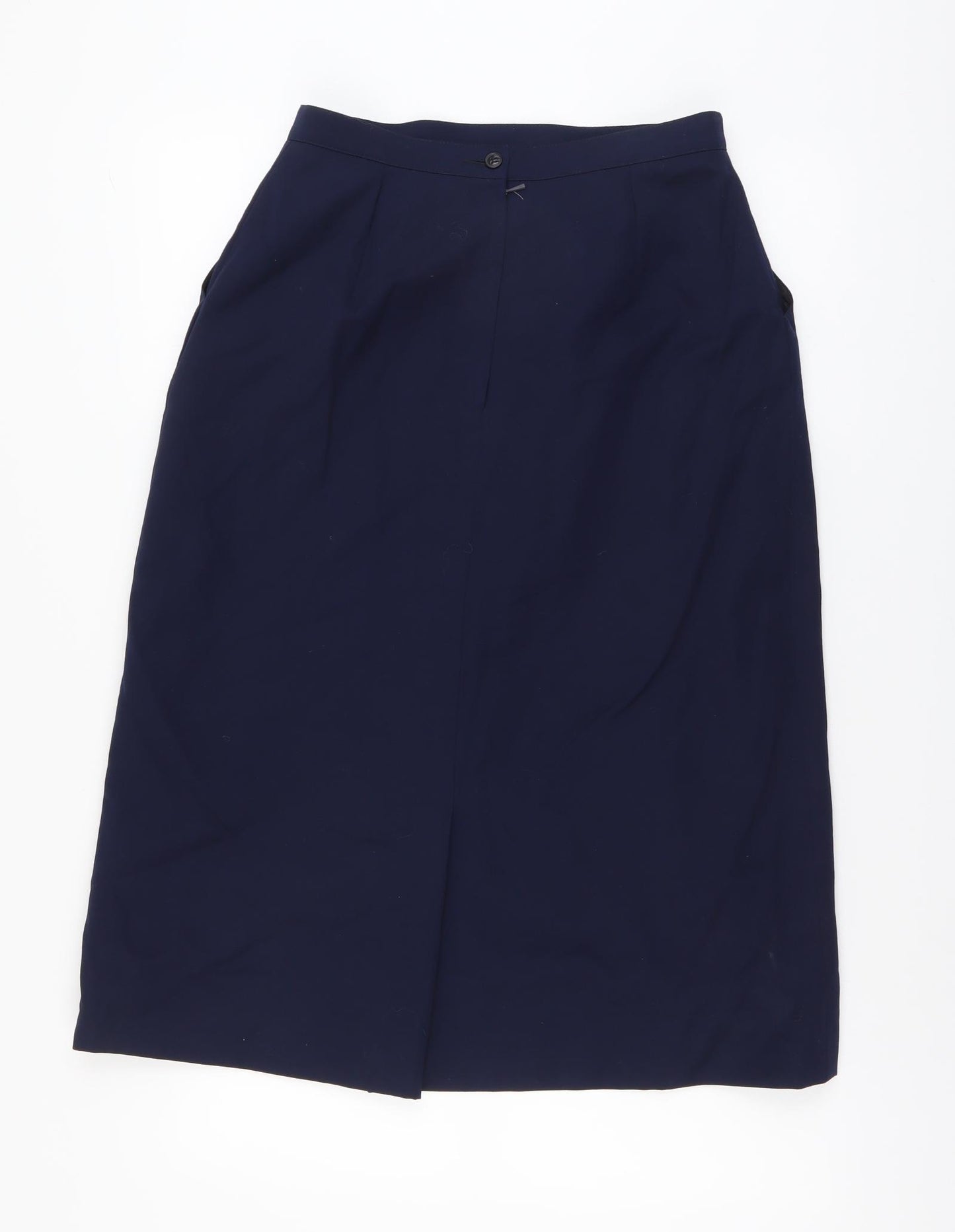 Austin Reed Womens Blue Polyester Straight & Pencil Skirt Size 14 Zip