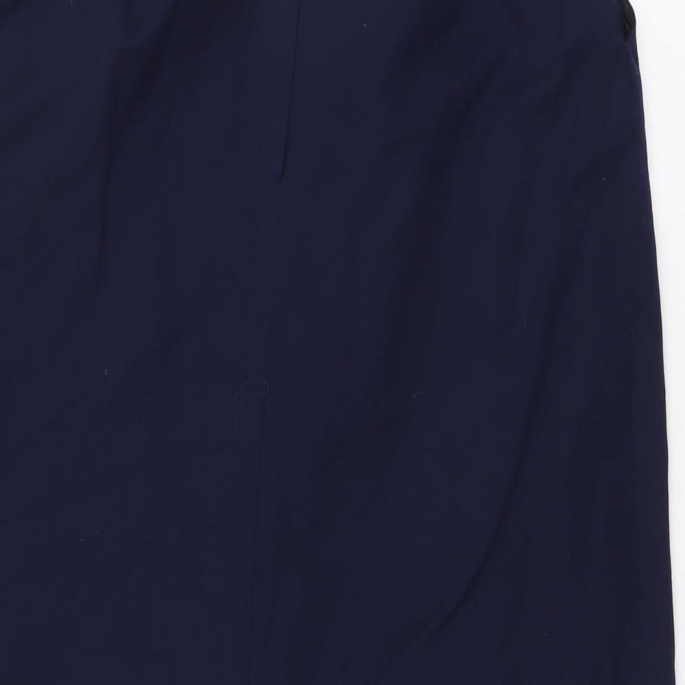 Austin Reed Womens Blue Polyester Straight & Pencil Skirt Size 14 Zip