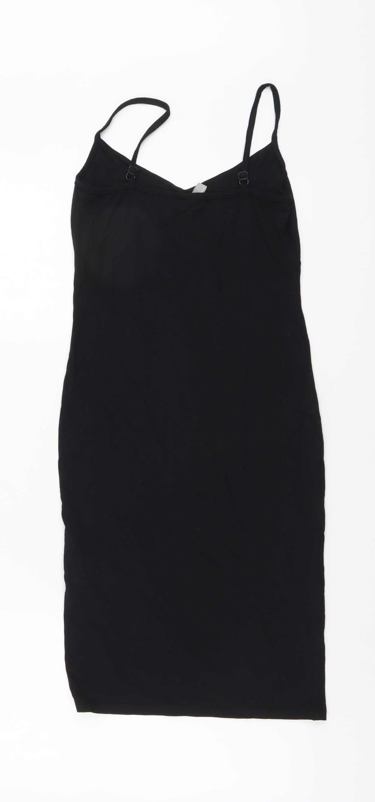 ASOS Womens Black Viscose Slip Dress Size 8 V-Neck Pullover