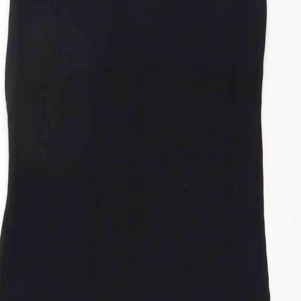 ASOS Womens Black Viscose Slip Dress Size 8 V-Neck Pullover