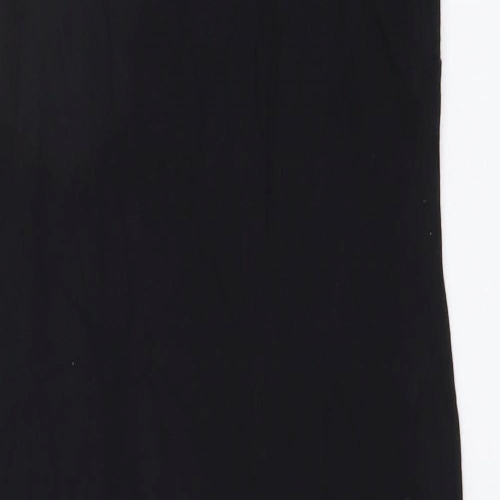 ASOS Womens Black Viscose Slip Dress Size 8 V-Neck Pullover