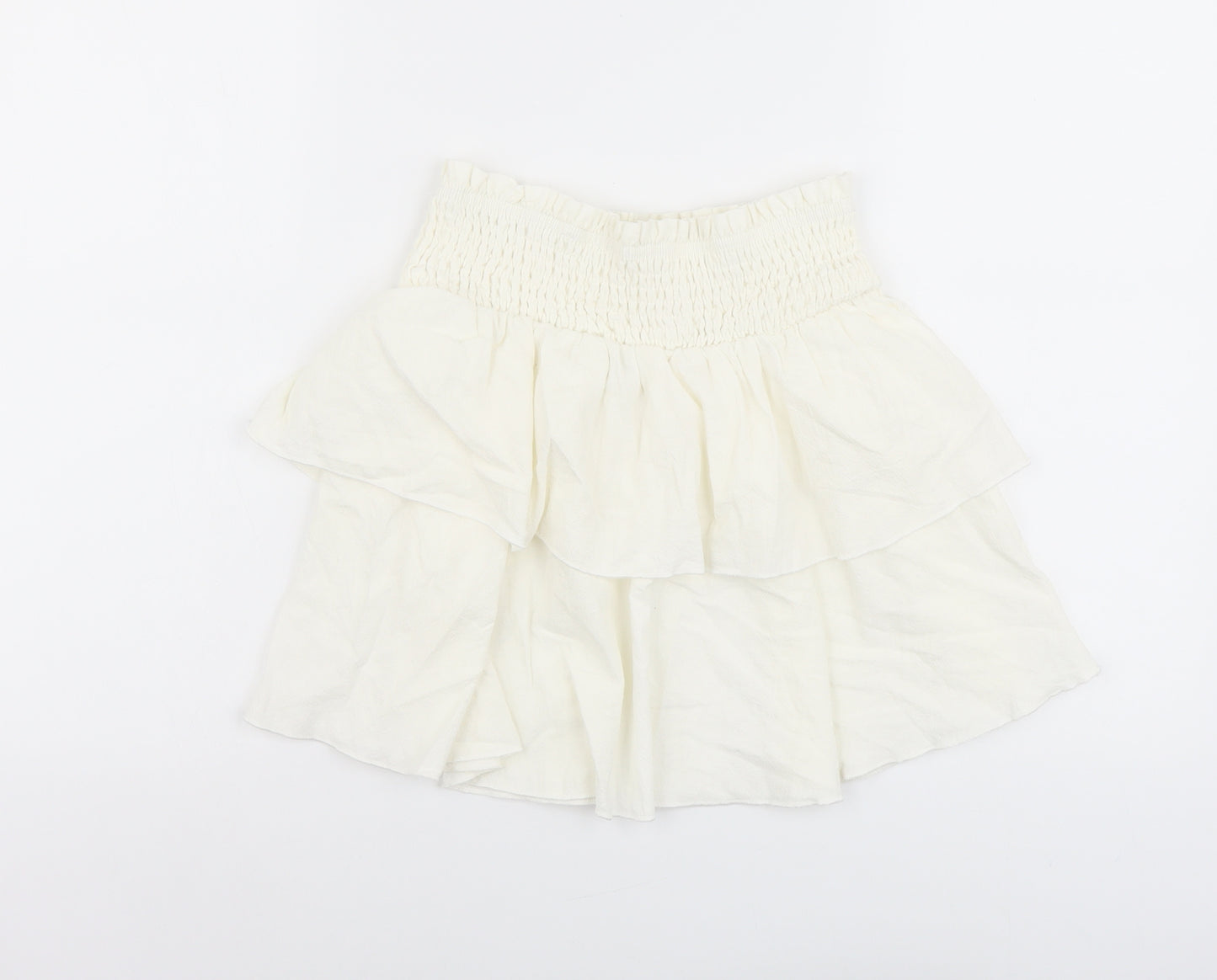 SheIn Womens Ivory Cotton Skater Skirt Size XS
