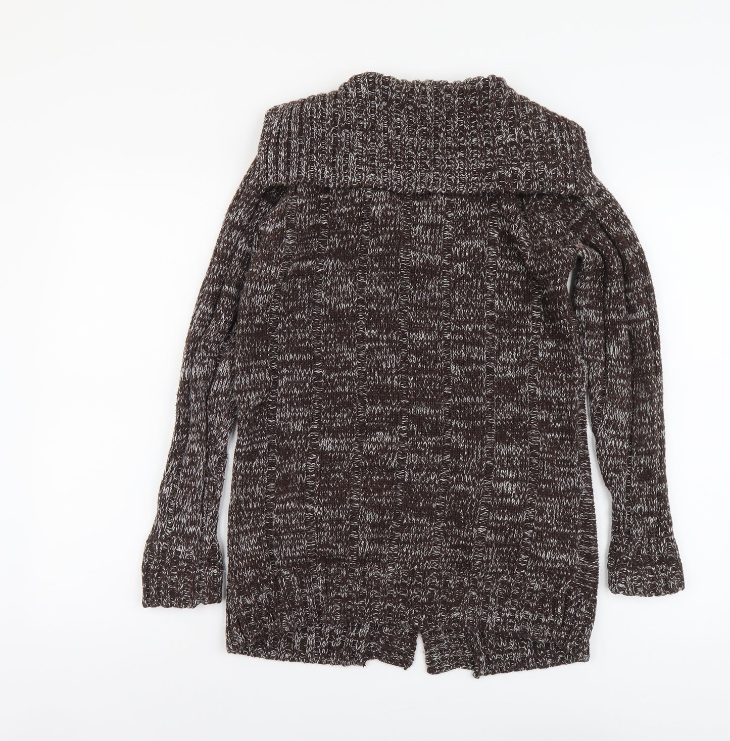Caojianrong Womens Brown V-Neck Cotton Cardigan Jumper Size XL