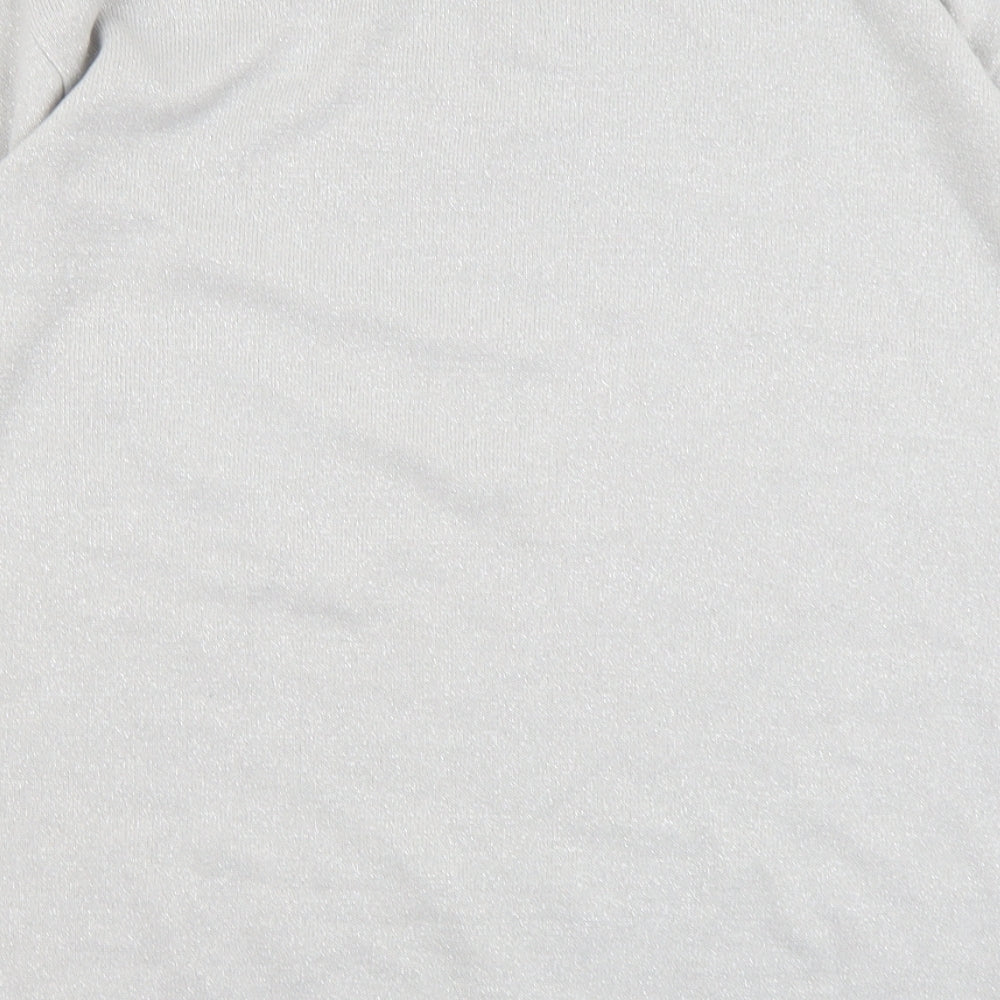 Bonmarché Womens Silver Round Neck Acrylic Pullover Jumper Size XL