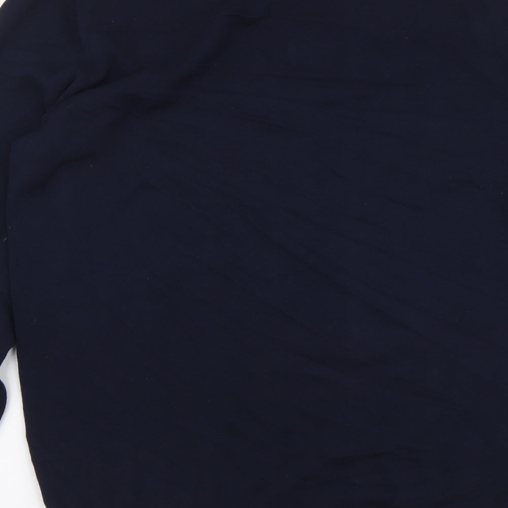 Remus Umo Mens Blue Round Neck Striped Cotton Pullover Jumper Size M
