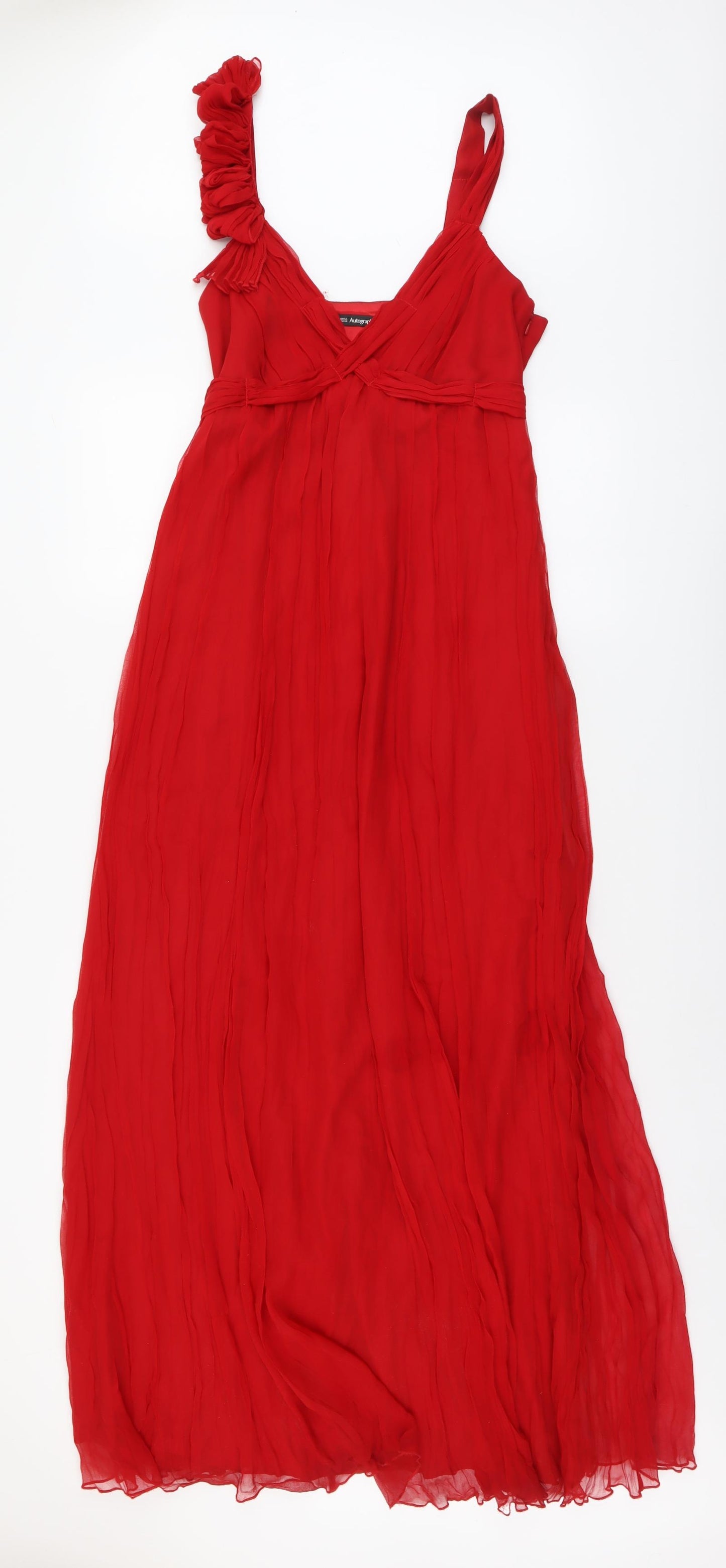 Autograph Womens Red Polyester Tank Dress Size 16 V-Neck Zip