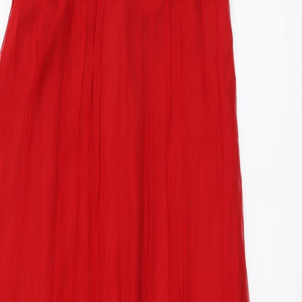 Autograph Womens Red Polyester Tank Dress Size 16 V-Neck Zip
