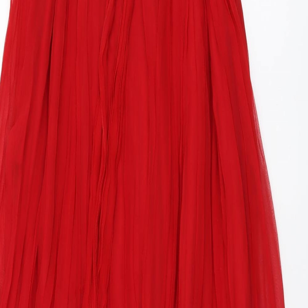 Autograph Womens Red Polyester Tank Dress Size 16 V-Neck Zip
