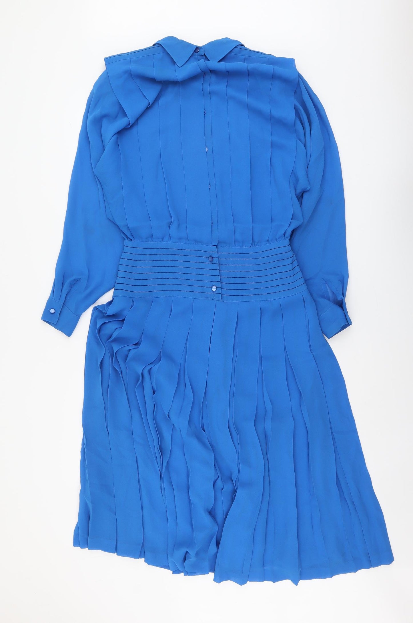 Parigi Womens Blue Polyester Shirt Dress Size 10 Collared Button