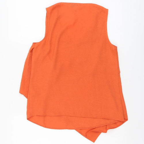 Apricot Womens Orange Polyester Basic Blouse Size 8 V-Neck