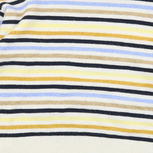 Marks and Spencer Womens Multicoloured Scoop Neck Striped Polyester Pullover Jumper Size M