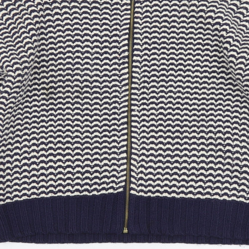 New Look Womens Blue Boat Neck Striped Acrylic Pullover Jumper Size 6