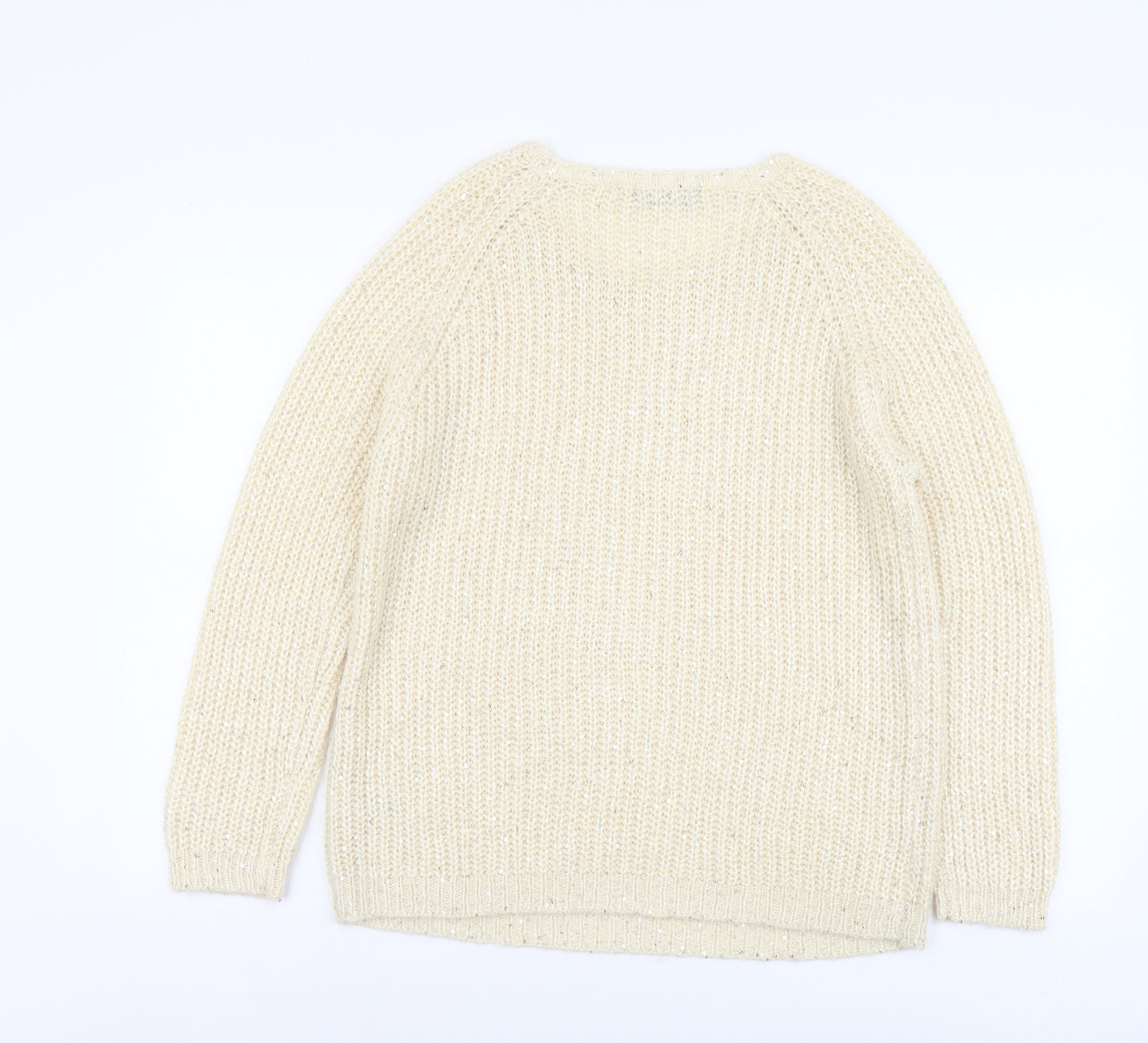 Atmosphere Womens Beige Scoop Neck Acrylic Pullover Jumper Size 14