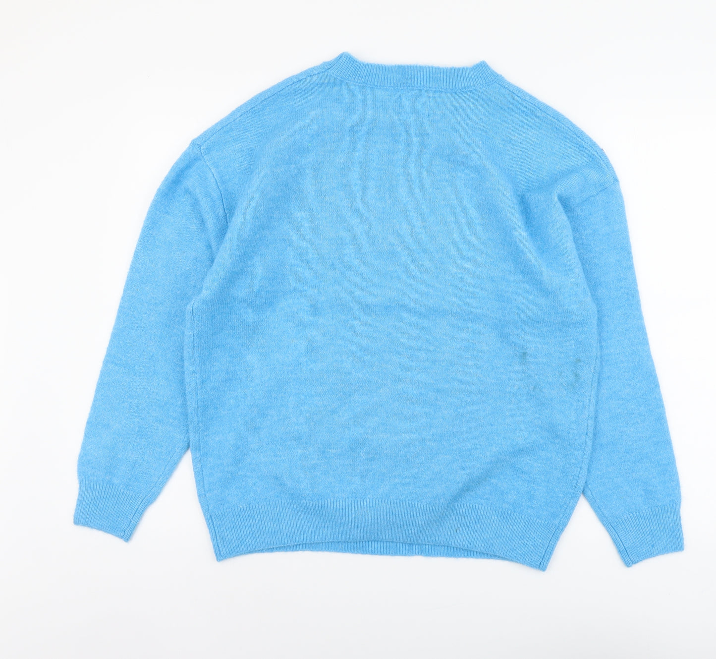 Disney Womens Blue Scoop Neck Polyester Pullover Jumper Size M - Stitch