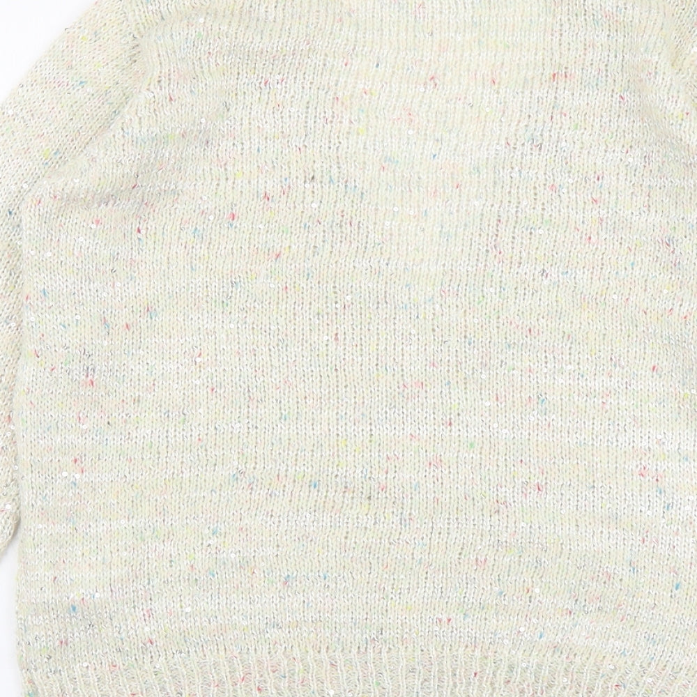 Atmosphere Womens Beige V-Neck Polyester Cardigan Jumper Size 10