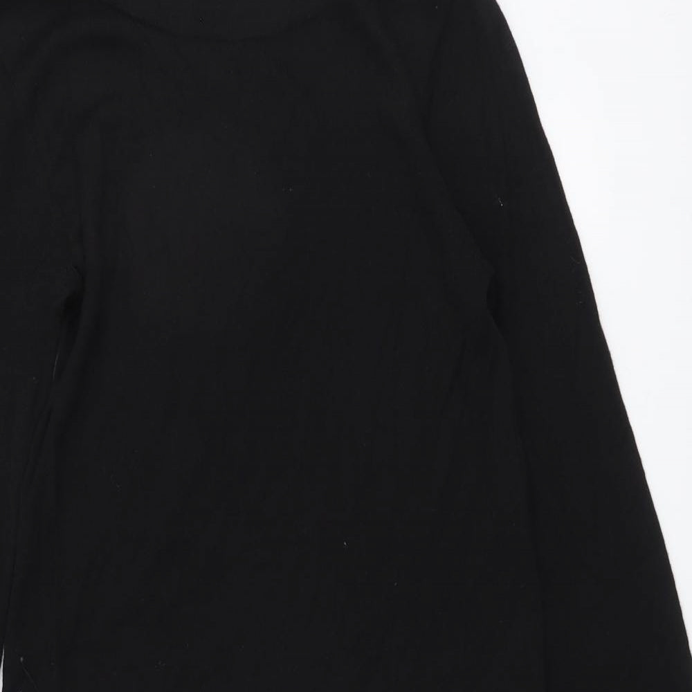 Warehouse Womens Black Viscose Shift Size 8 Boat Neck Pullover