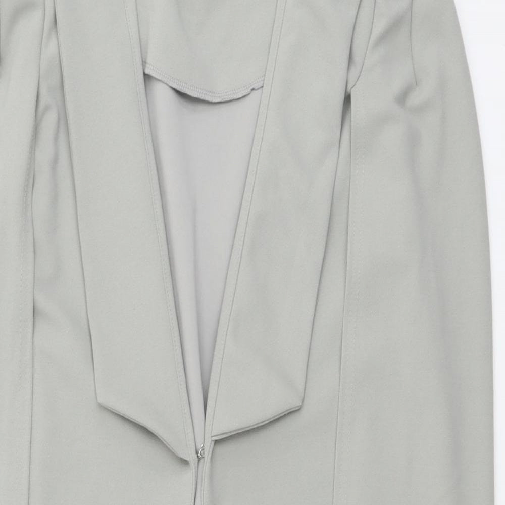 Boohoo Womens Grey Jacket Poncho Size 8 Hook & Eye