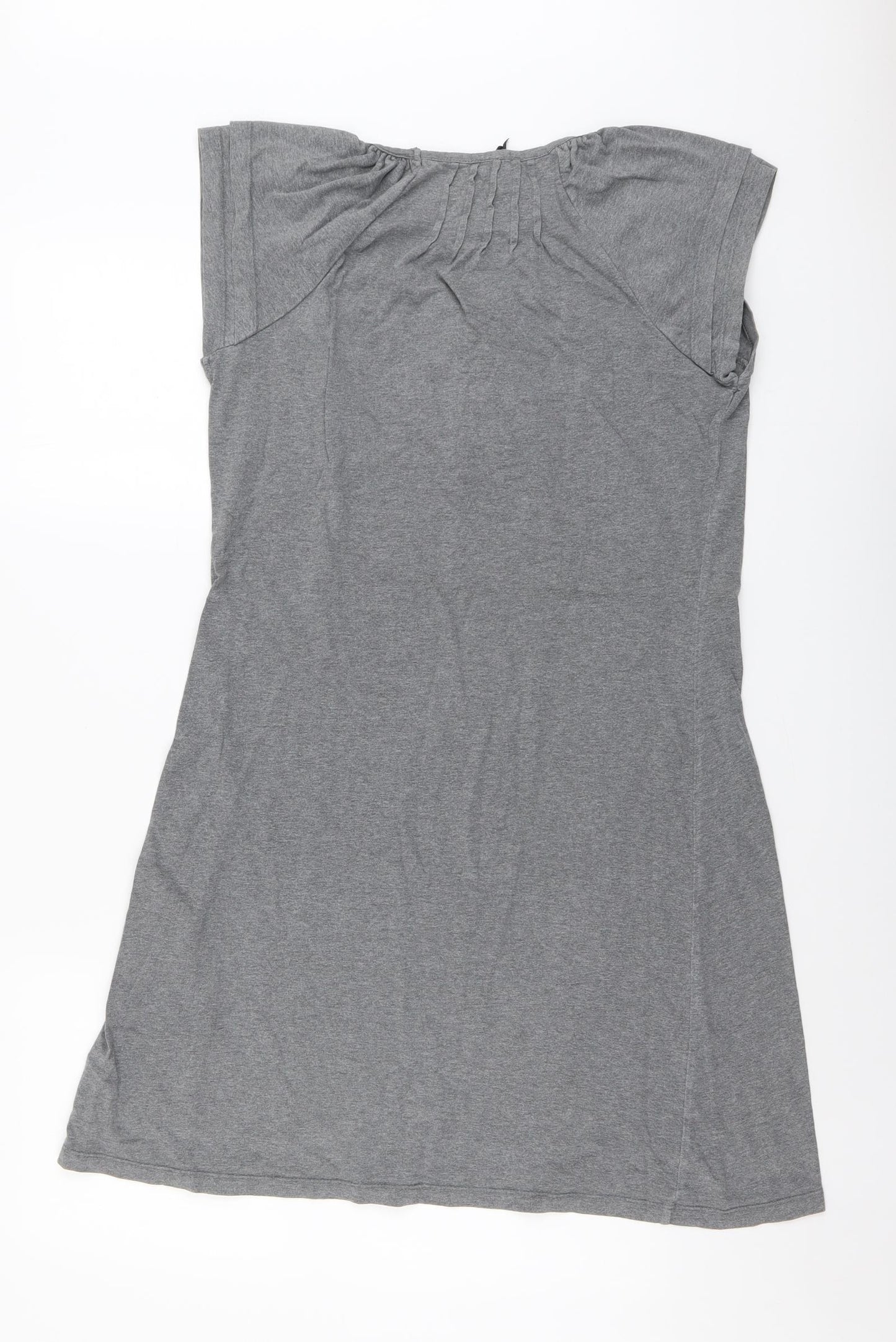 NEXT Womens Grey Cotton T-Shirt Dress Size 12 Round Neck Pullover