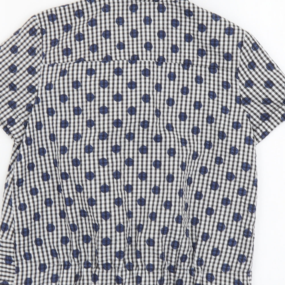 Jasper Conran Girls Black Geometric Cotton Basic Button-Up Size 11 Years Collared Button