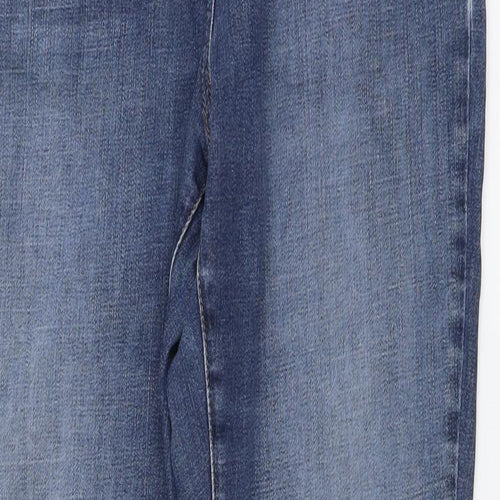 Marks and Spencer Womens Blue Cotton Straight Jeans Size 14 L30 in Regular Button