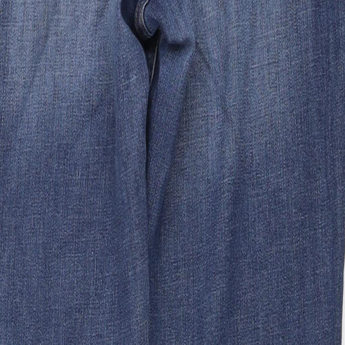 Marks and Spencer Womens Blue Cotton Straight Jeans Size 14 L30 in Regular Button