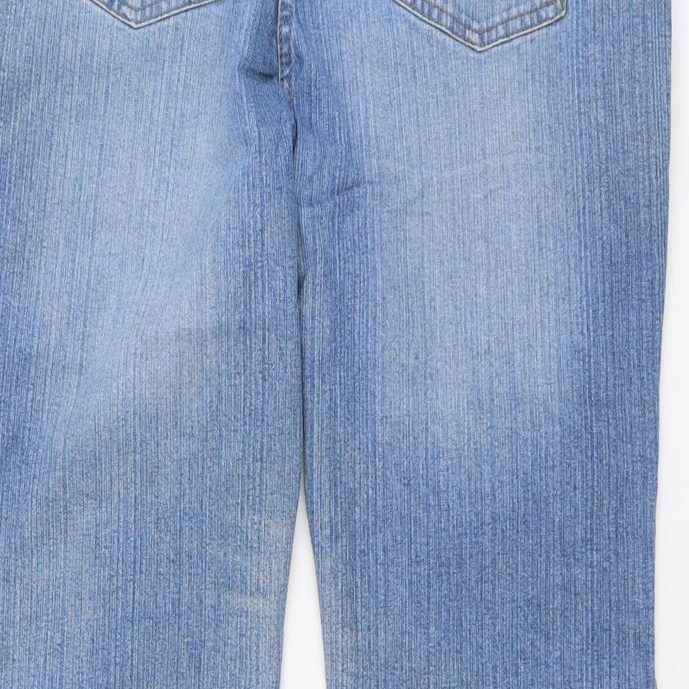 George Womens Blue Cotton Bootcut Jeans Size 16 L29 in Regular Button