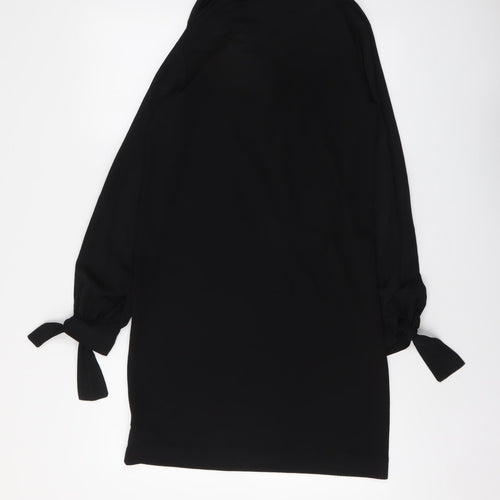 NEXT Womens Black Polyester Shirt Dress Size 8 Collared Pullover