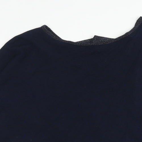 Red Herring Womens Blue Round Neck Viscose Pullover Jumper Size 18