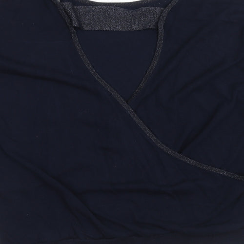 Red Herring Womens Blue Round Neck Viscose Pullover Jumper Size 18
